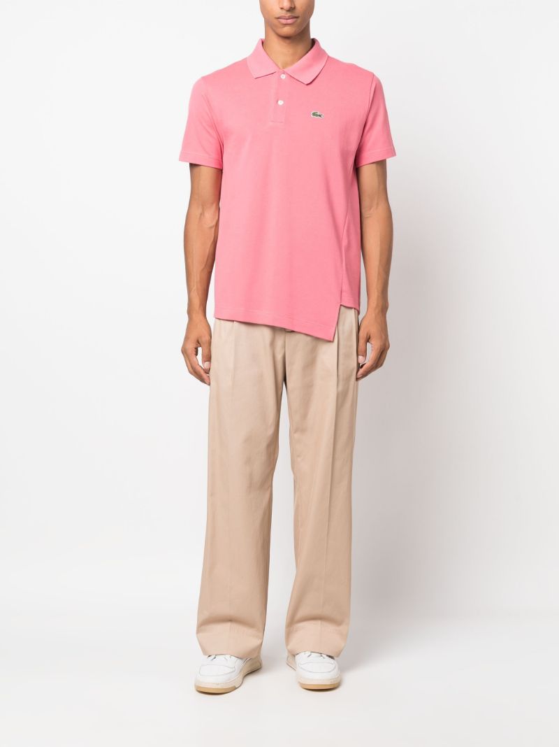 X Lacoste Pink Asymmetric Cotton Polo Shirt