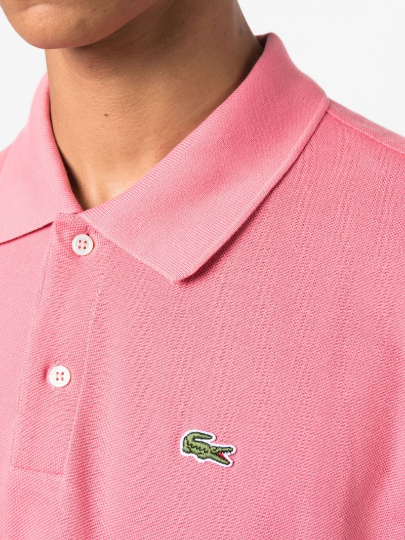 X Lacoste Pink Asymmetric Cotton Polo Shirt