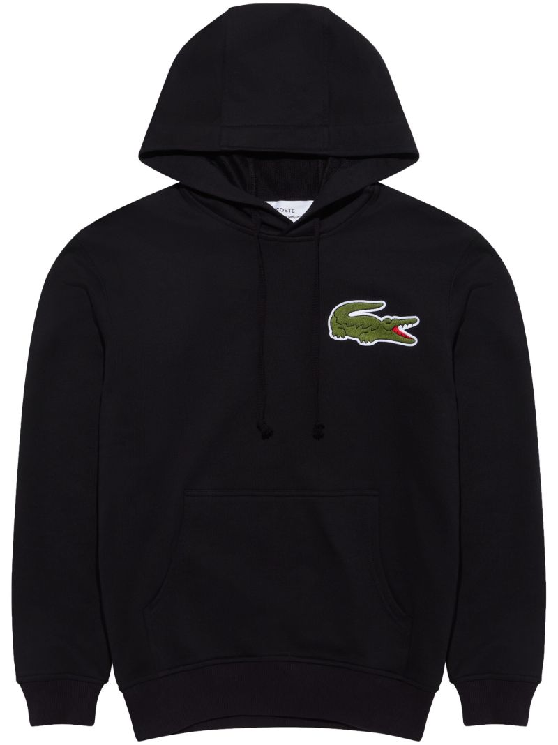 X Lacoste Black Logo AppliquÃ_x0083_Â© Hoodie