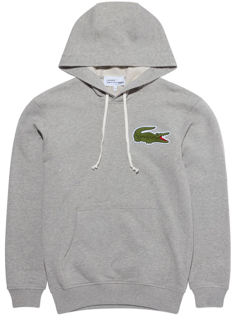 X Lacoste Grey Logo-embroidered Cotton Hoodie