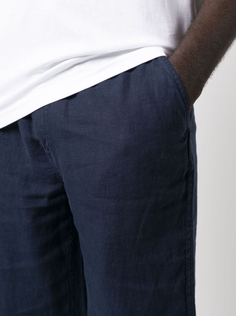 Blue Linen Drawstring Trousers