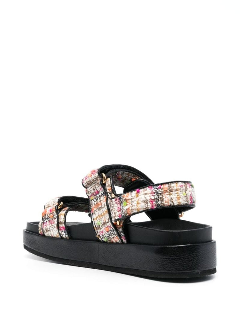 Black BouclÃ_x0083_Â© Touch-strap Sandals
