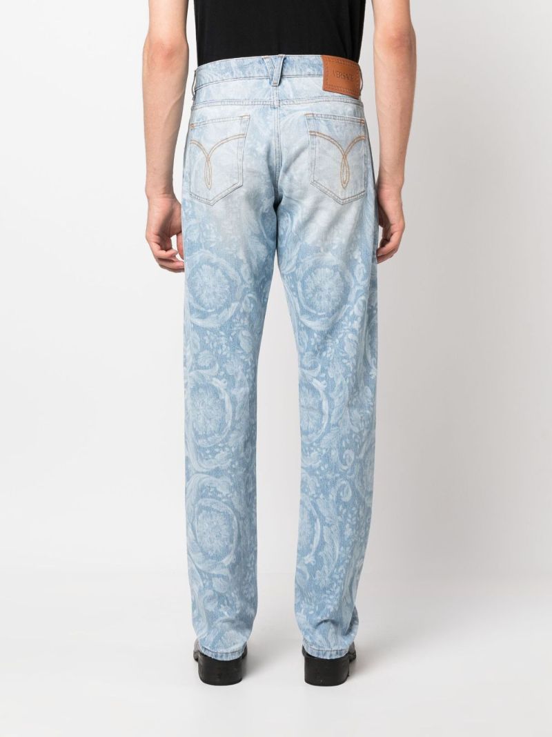 Blue Allover Print Jeans