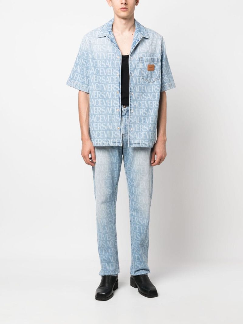 Blue Allover Print Jeans