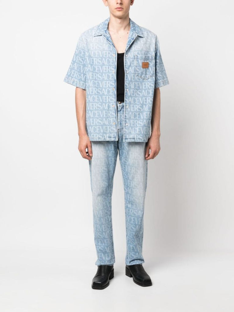 Blue Allover Print Jeans