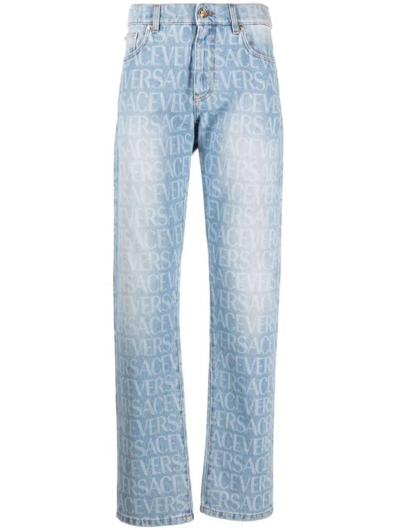 Blue Allover Print Jeans