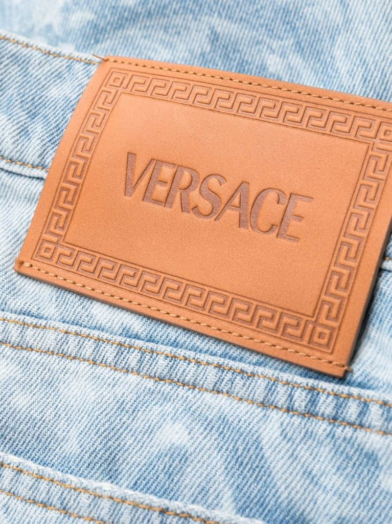 Blue Allover Print Jeans