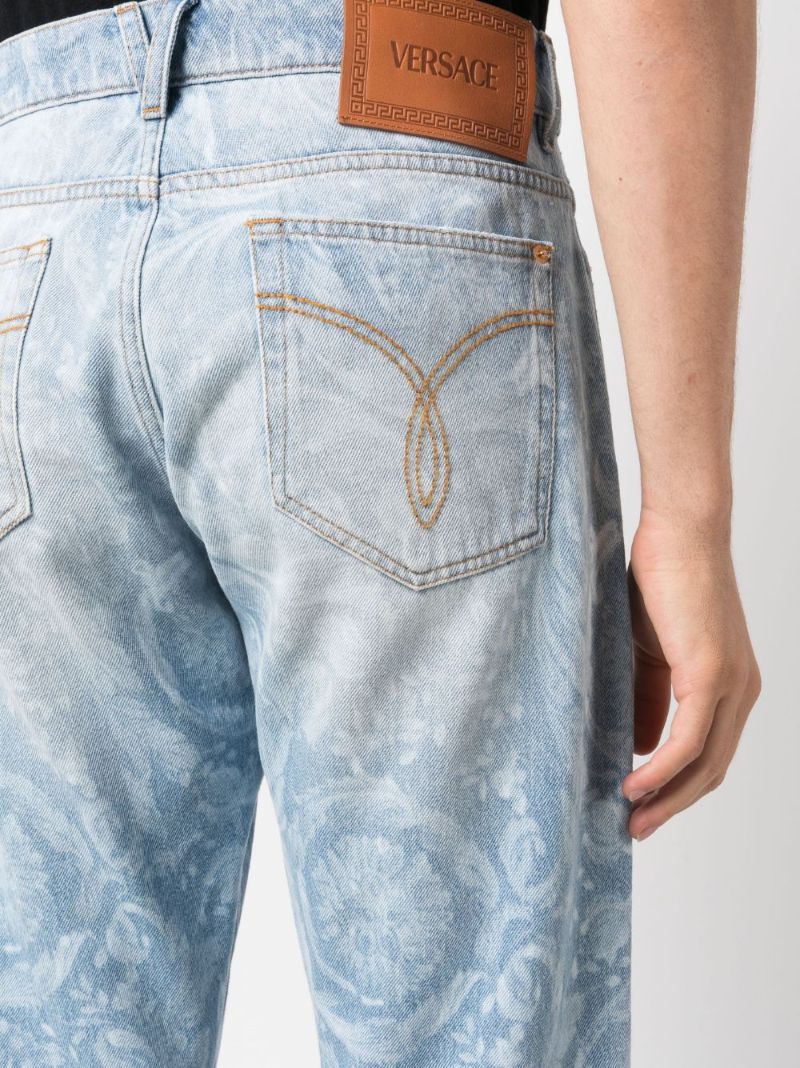 Blue Allover Print Jeans