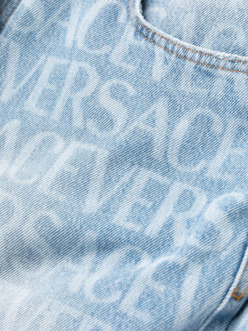 Blue Allover Print Jeans