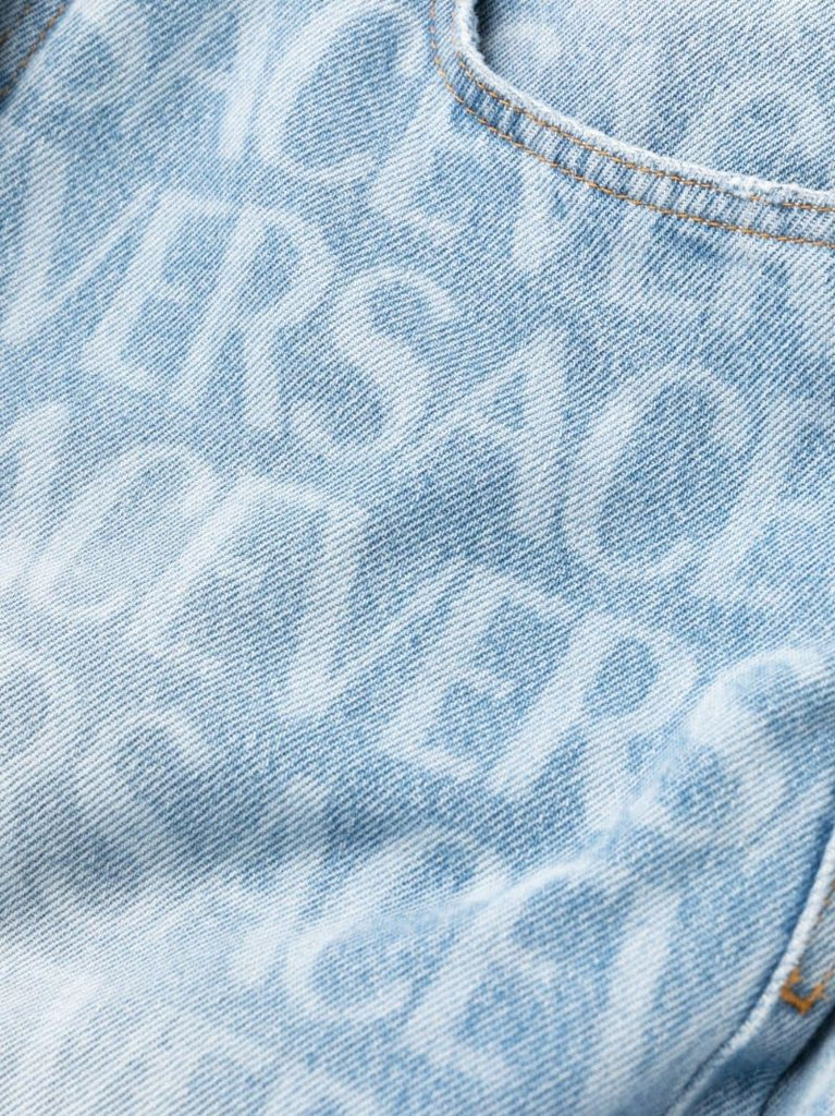 Blue Allover Print Jeans