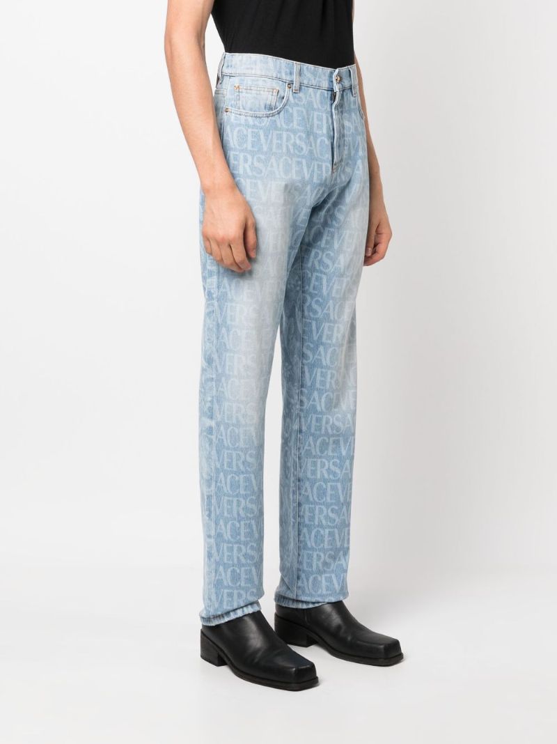 Blue Allover Print Jeans