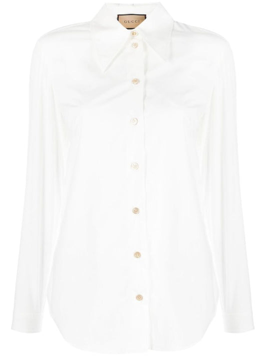 White Long-sleeve Cotton Shirt