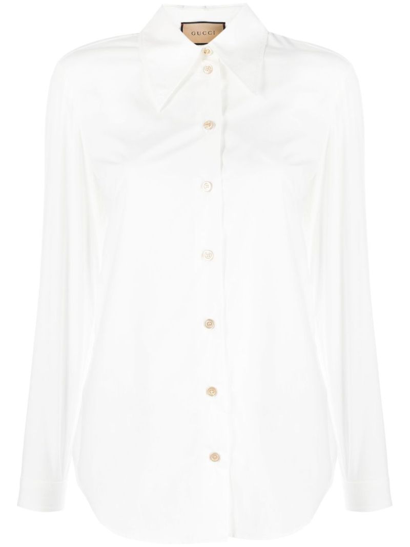 White Long-sleeve Cotton Shirt