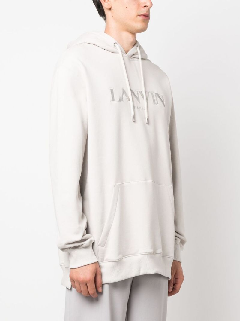 White Logo-embroidered Cotton Hoodie