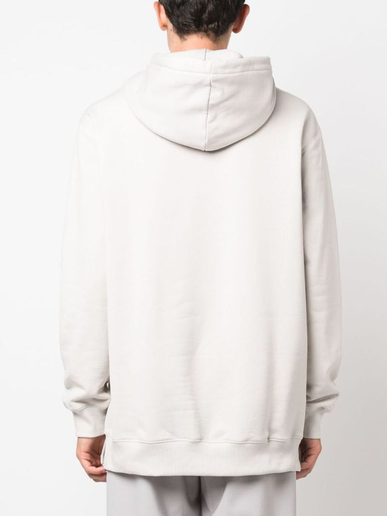 White Logo-embroidered Cotton Hoodie