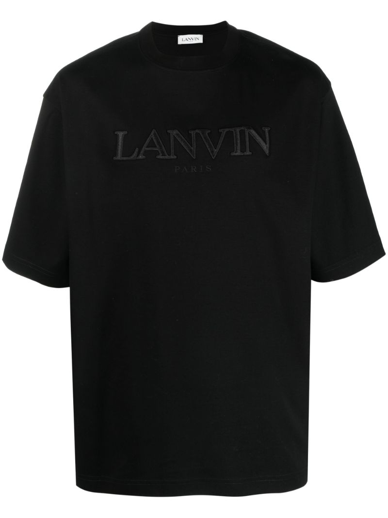 Black Logo-appliquÃ_x0083_Â© Cotton T-shirt