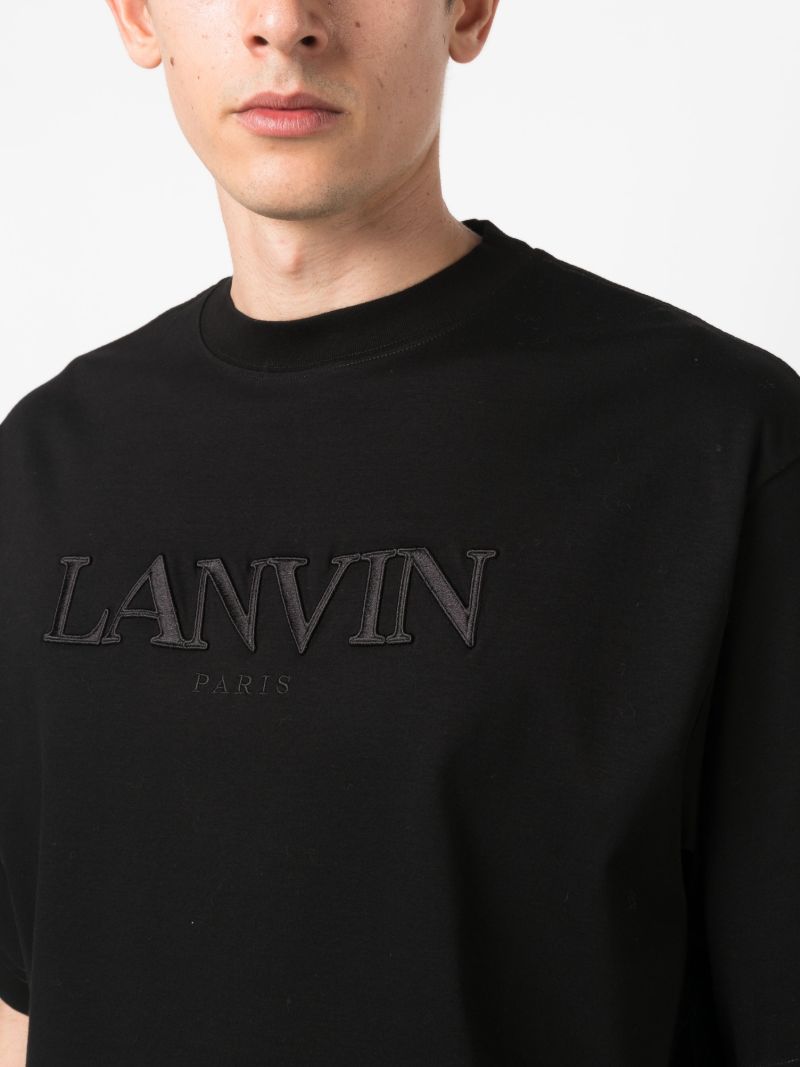 Black Logo-appliquÃ_x0083_Â© Cotton T-shirt
