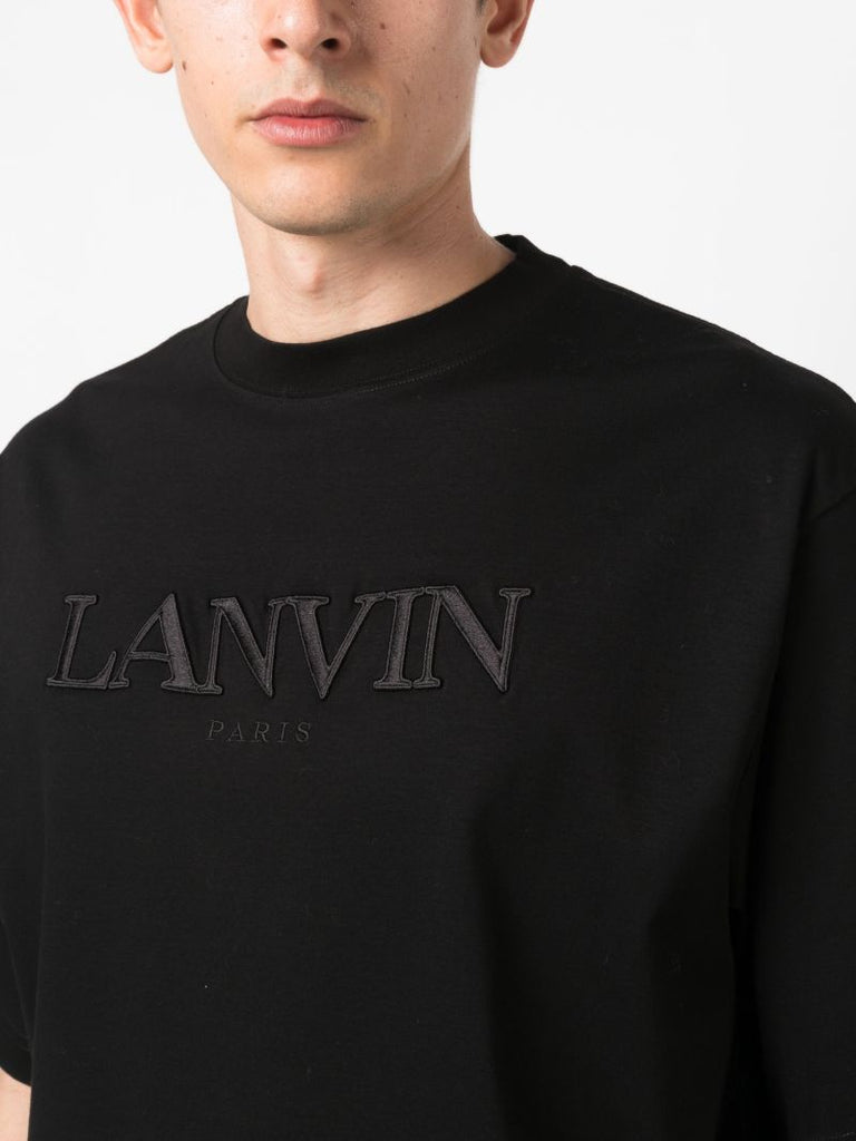 Black Logo-appliquÃ_x0083_Â© Cotton T-shirt