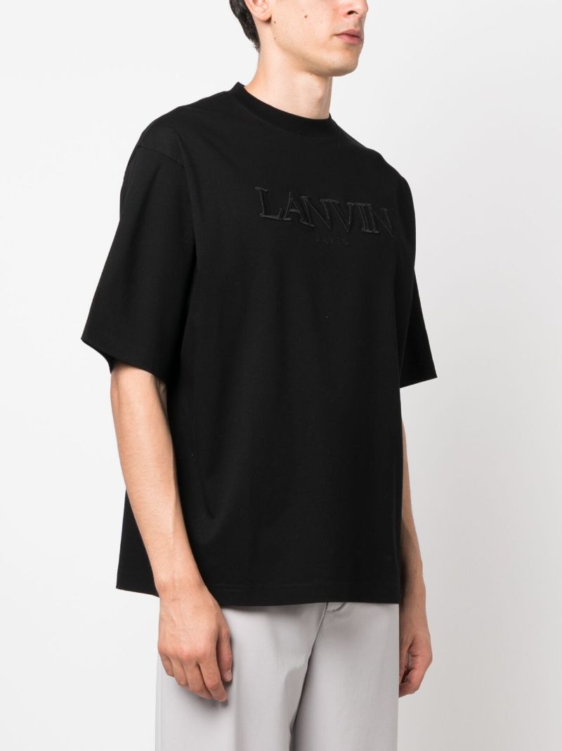 Black Logo-appliquÃ_x0083_Â© Cotton T-shirt