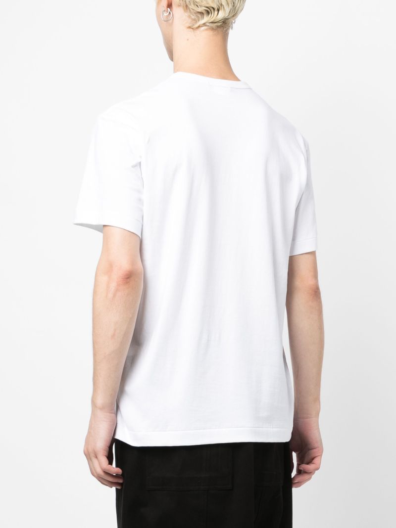 White Text-print Cotton T-shirt