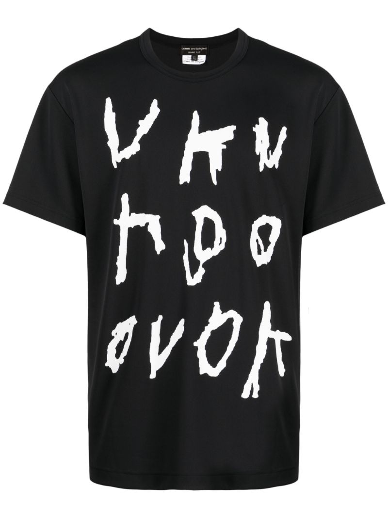 Black Text-print T-shirt