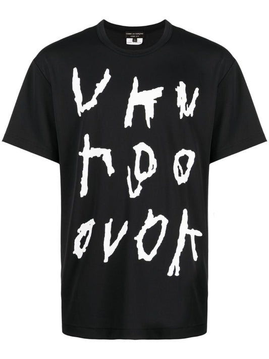 Black Text-print T-shirt