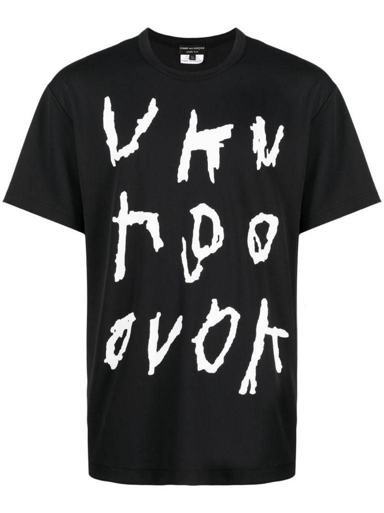 Black Text-print T-shirt