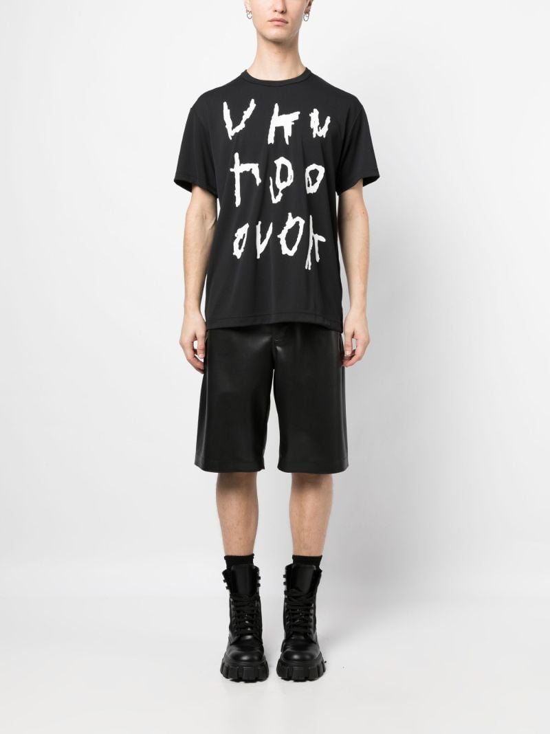 Black Text-print T-shirt