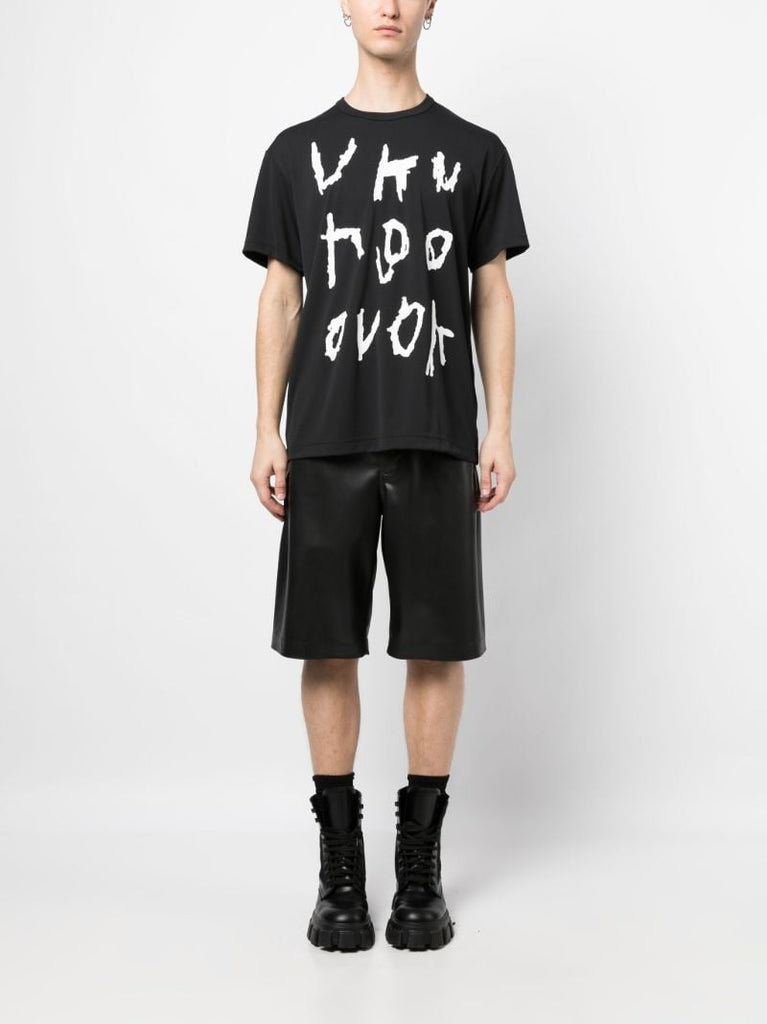Black Text-print T-shirt