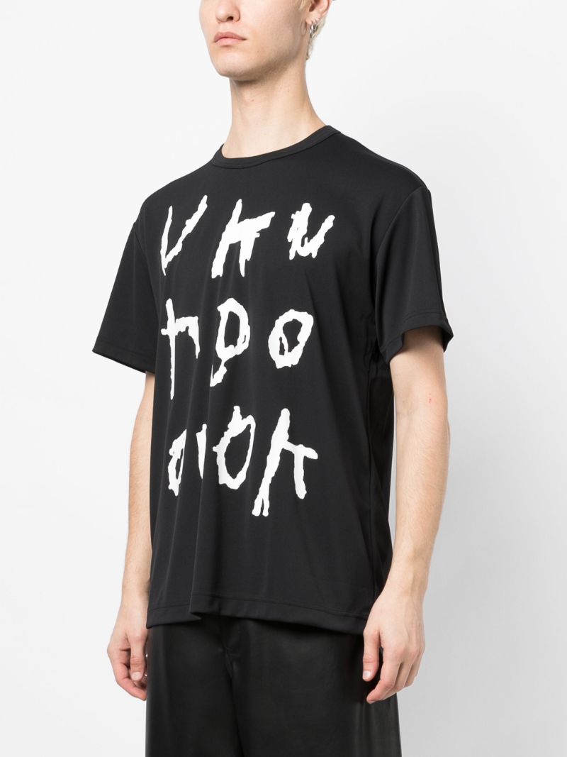 Black Text-print T-shirt