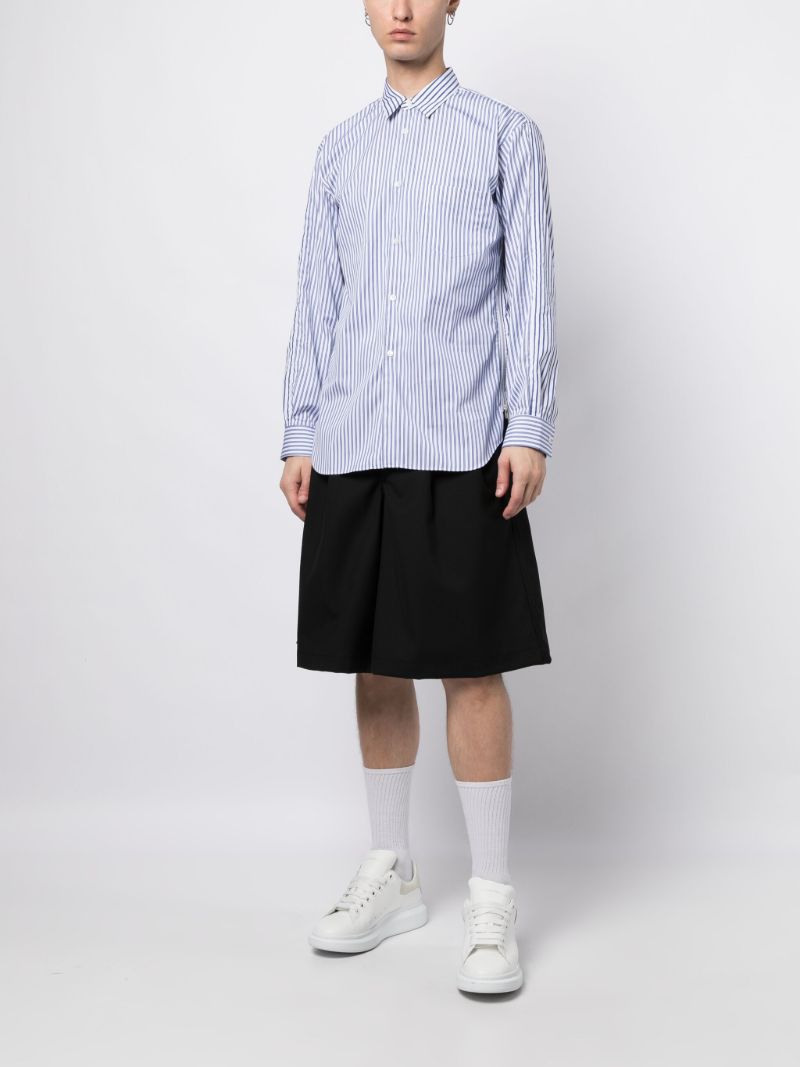 Black Wide-leg Wool Shorts
