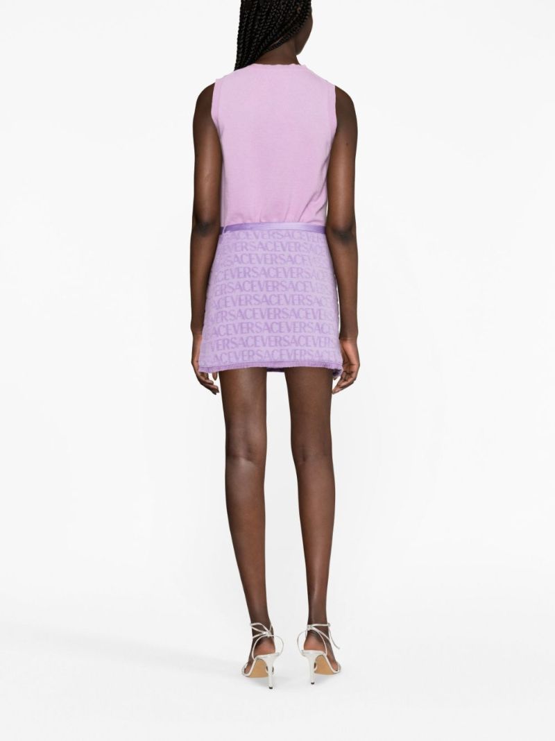 X Dua Lipa Purple Allover Jacquard Skirt