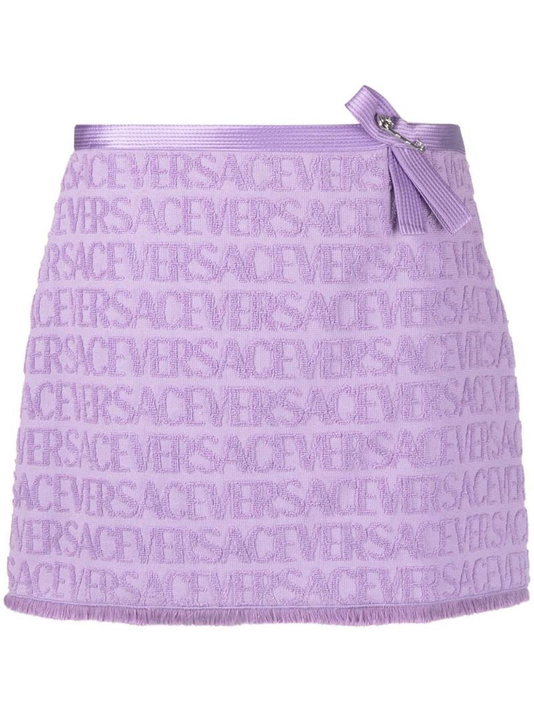 X Dua Lipa Purple Allover Jacquard Skirt