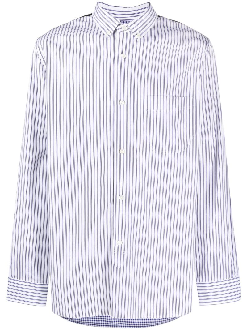 Multicolour Panelled Striped Shirt
