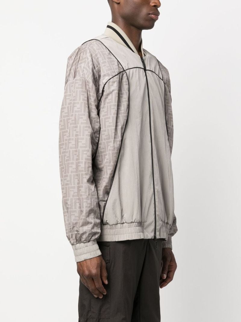 Grey Monogram Panelled Bomber Jacket