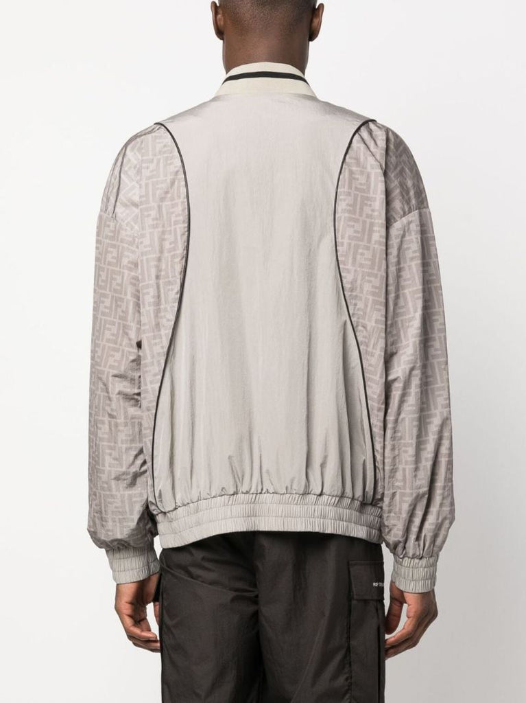 Grey Monogram Panelled Bomber Jacket