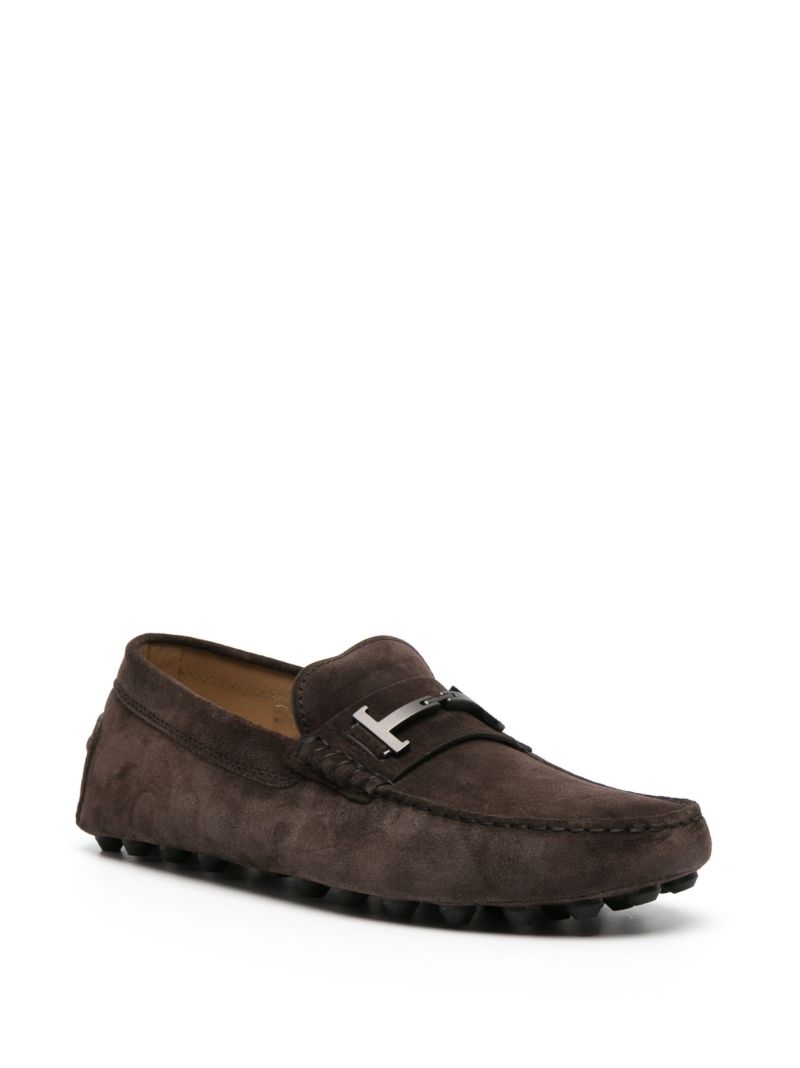 Brown Gommino Double-t Suede Loafers