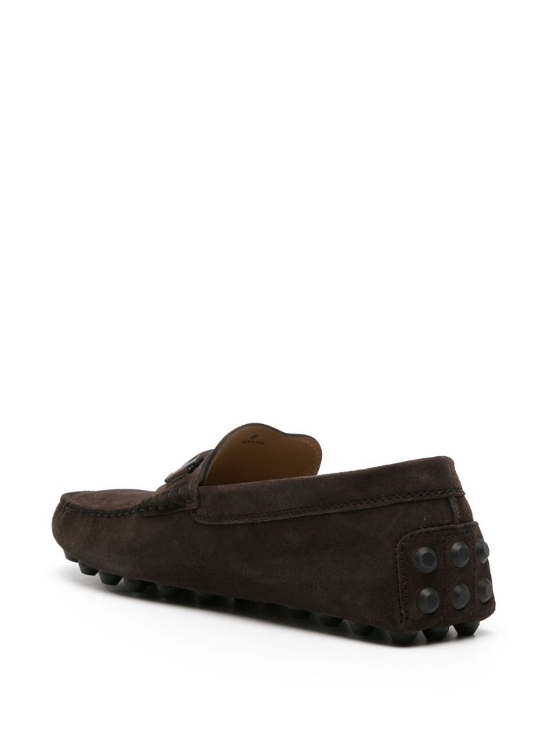 Brown Gommino Double-t Suede Loafers