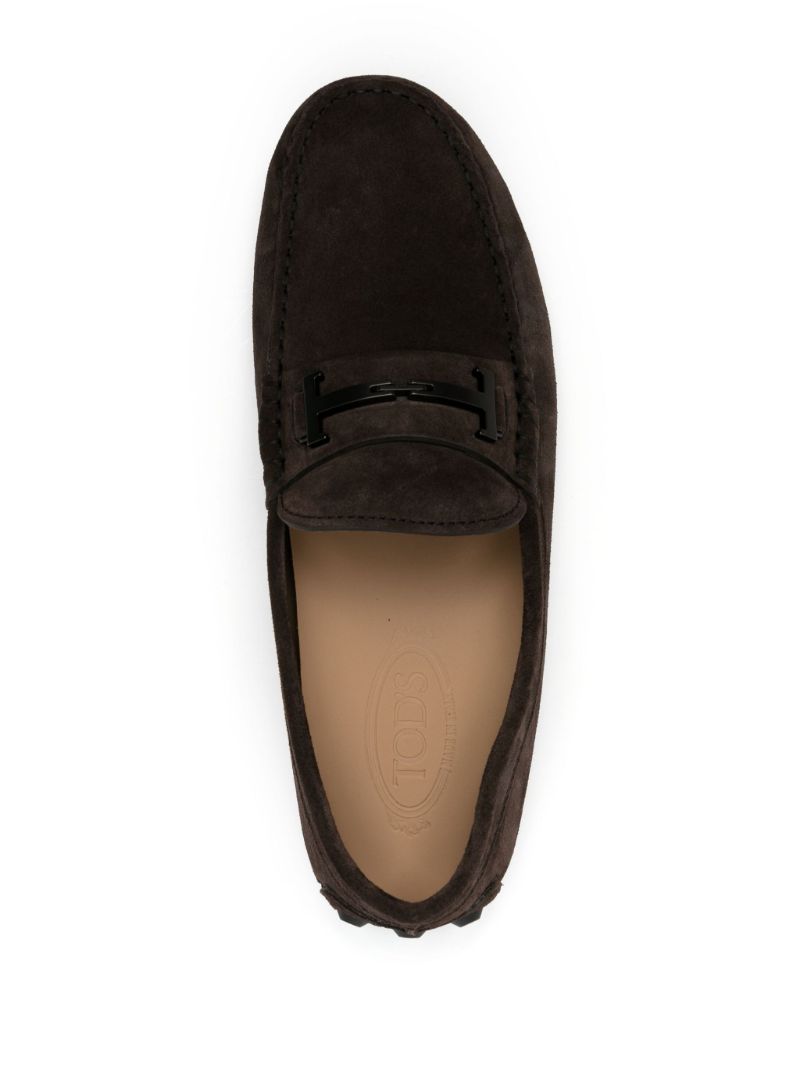 Brown Gommino Double-t Suede Loafers