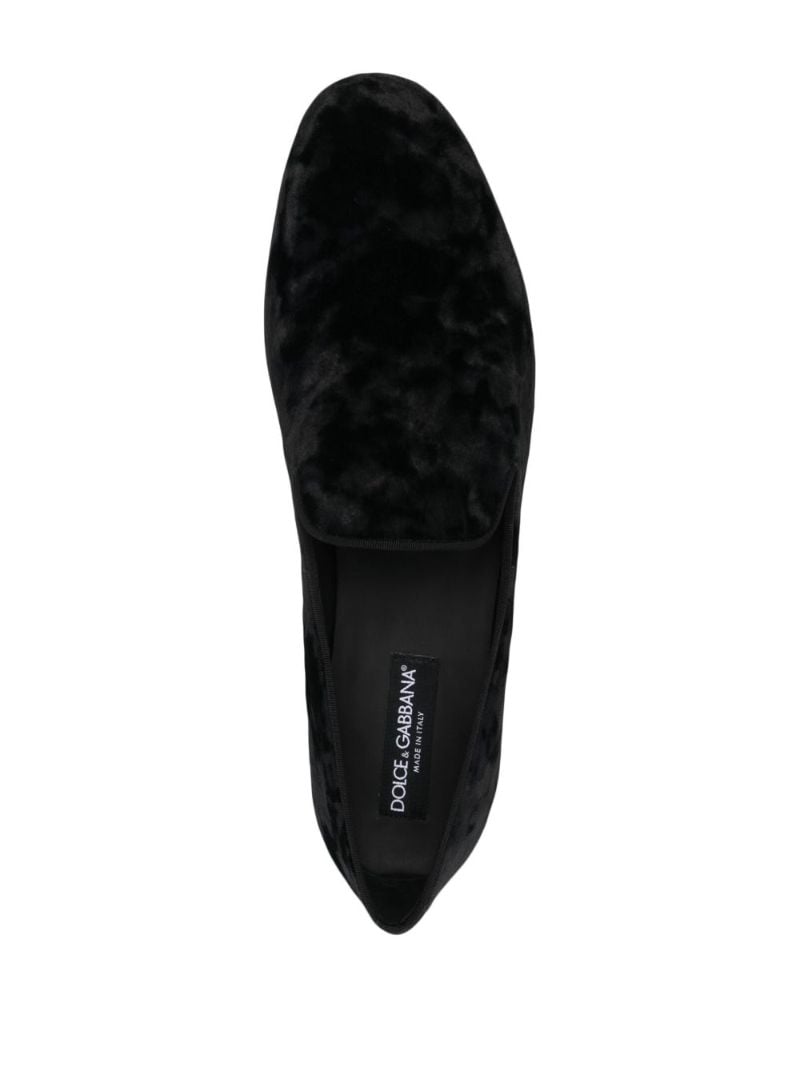 Black Flat Velvet Loafers