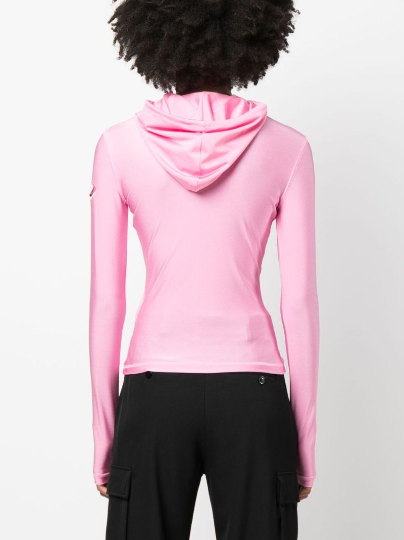 Pink T-metal Cut-out Logo Hoodie