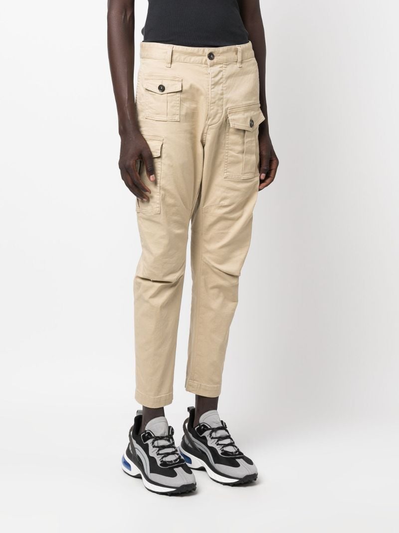 Neutral Slim-cut Cargo Trousers