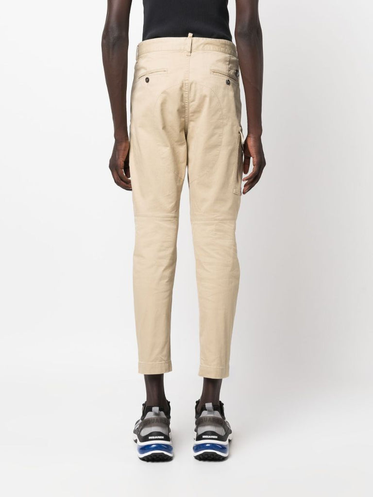 Neutral Slim-cut Cargo Trousers