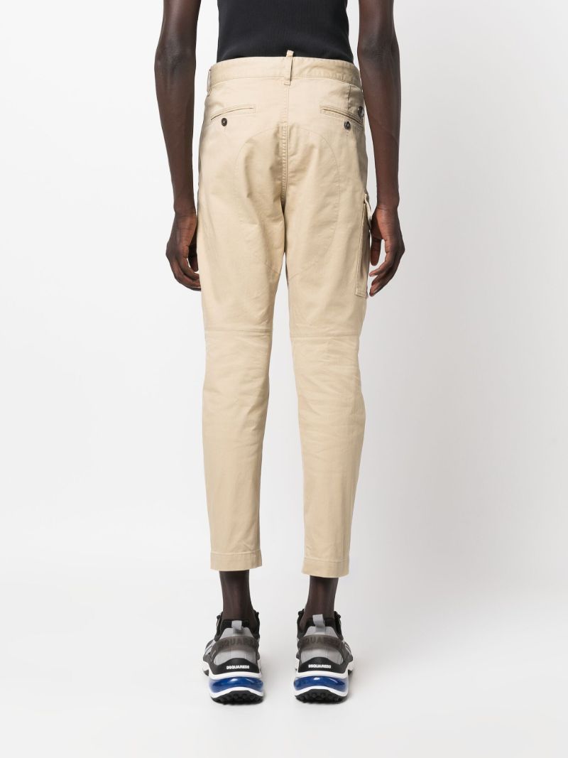 Neutral Slim-cut Cargo Trousers