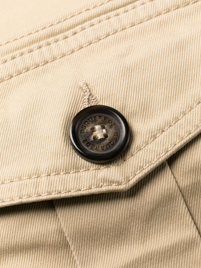 Neutral Slim-cut Cargo Trousers
