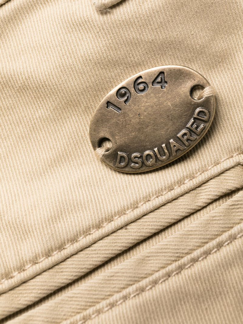 Neutral Slim-cut Cargo Trousers