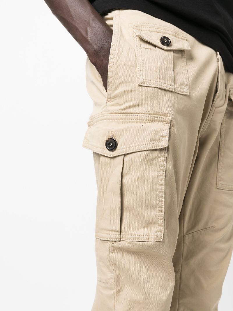 Neutral Slim-cut Cargo Trousers
