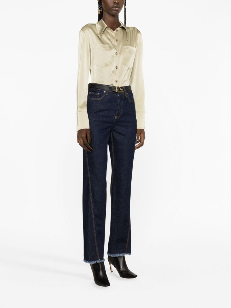 Blue Straight Leg Denim Jeans