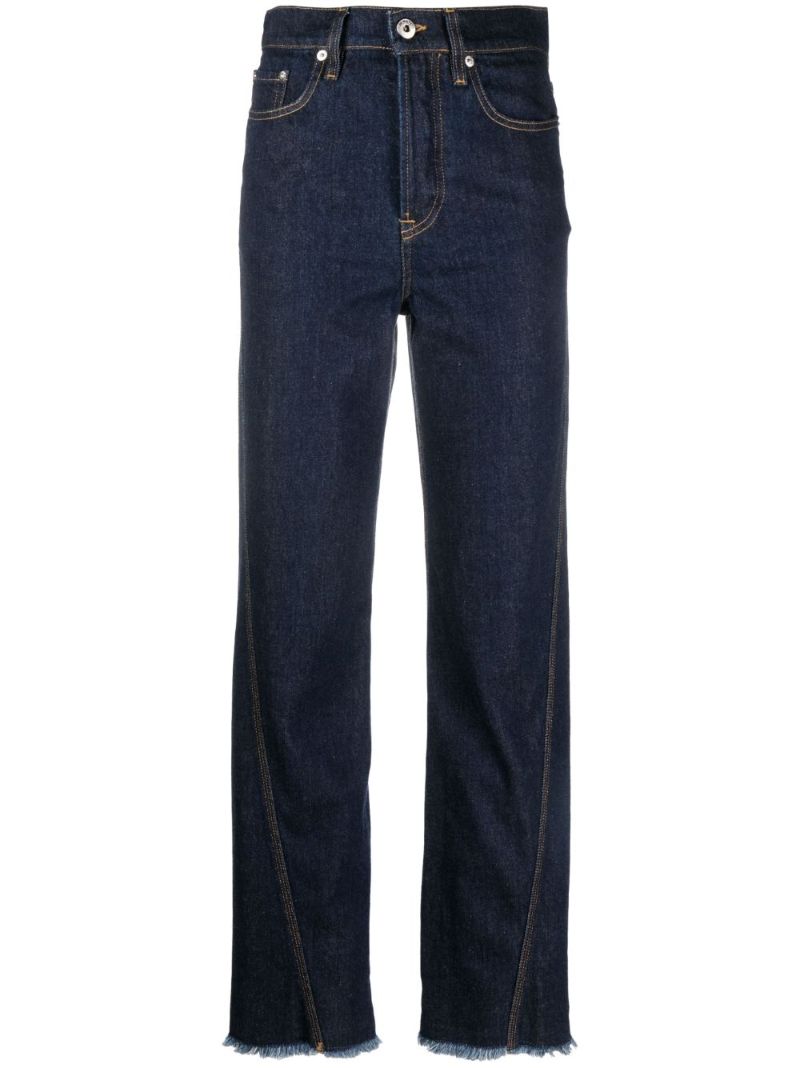 Blue Straight Leg Denim Jeans