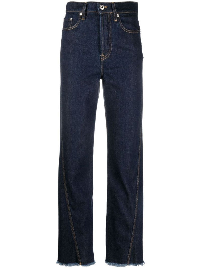 Blue Straight Leg Denim Jeans